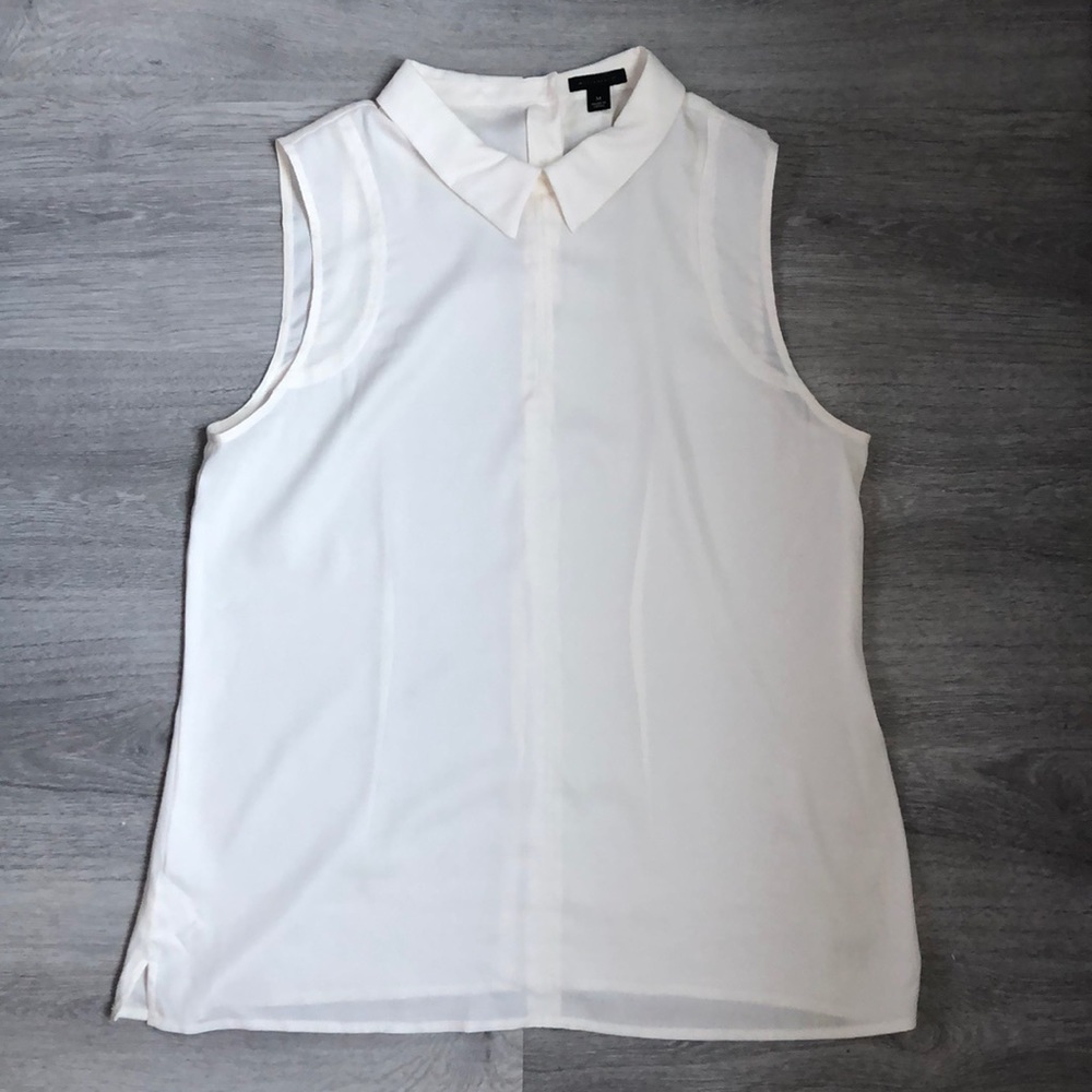 Ann Taylor Collar Blouse in Cream